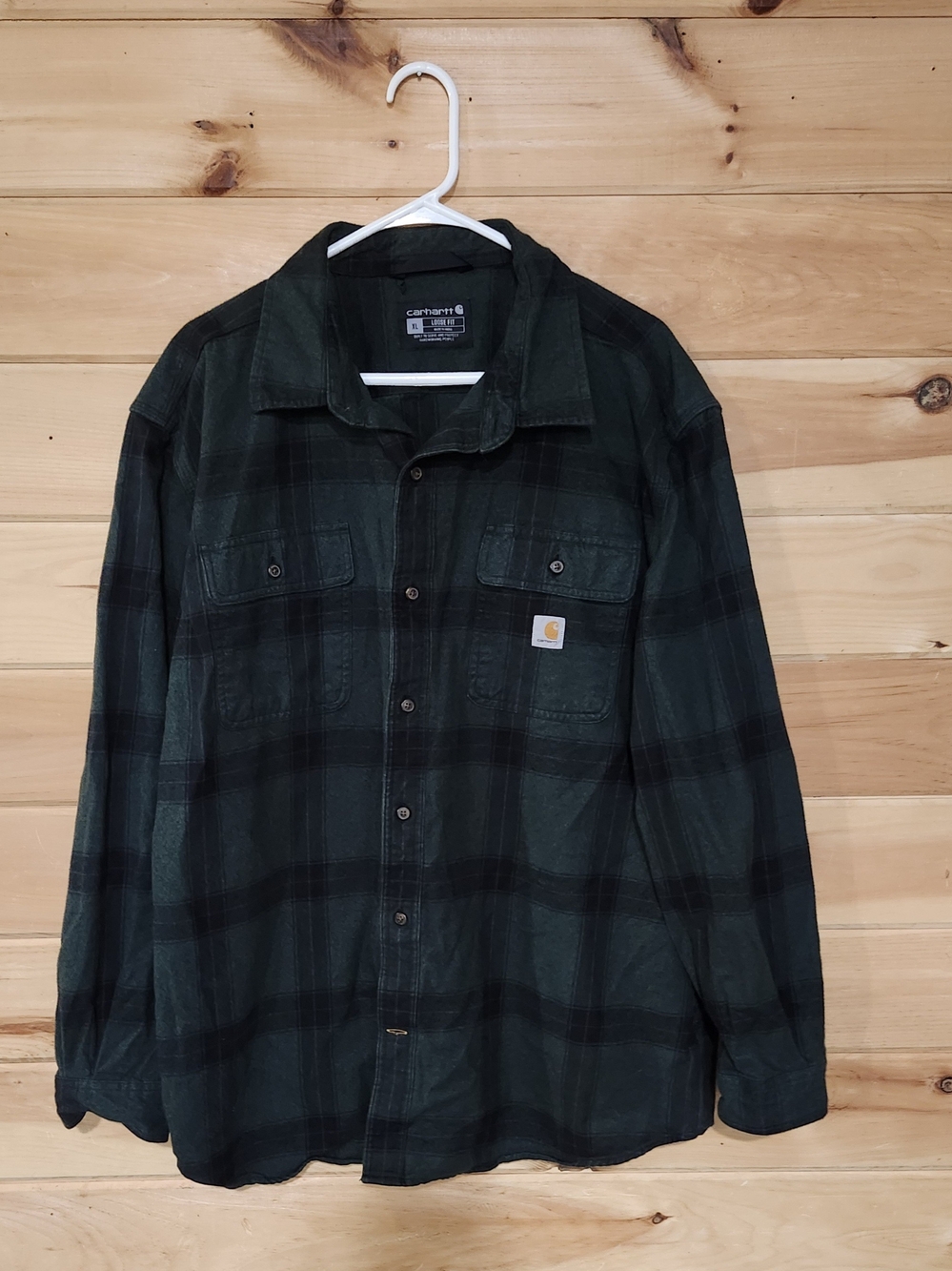 Carhartt Men’s Dark Green Plaid Lightweight Shirt Jacket XL